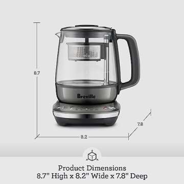 Breville BTM700SHY1BUS1 Compact electric countertop tea maker, Smoked Hickory