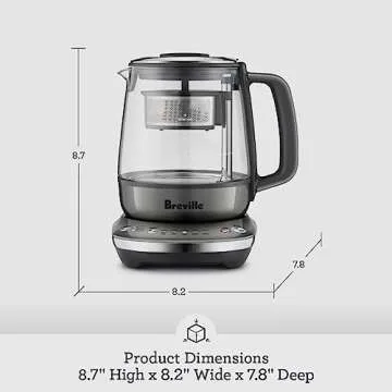 Breville BTM700SHY1BUS1 Compact electric countertop tea maker, Smoked Hickory