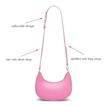 Barabum Retro Classic Clutch Shoulder Tote HandBag with Zipper Closure for Women (6-Pink)