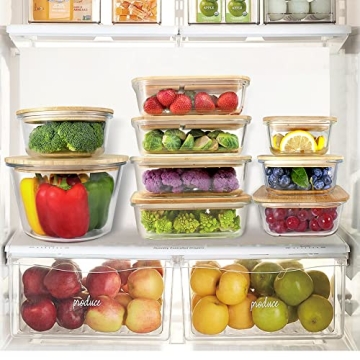 Urban Green Glass Containers with Bamboo Lids - 4 Pack