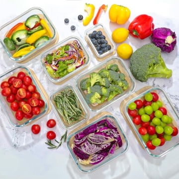 Urban Green Glass Containers with Bamboo Lids - 4 Pack