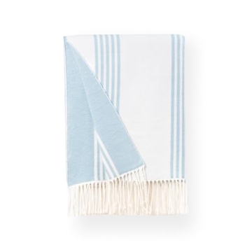 Coastal Decorative Throw Blanket - Baby Blue Stripes