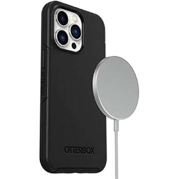 OtterBox iPhone 13 Pro Symmetry Series+ Case - Black, Ultra-Sleek, Snaps to MagSafe, Raised Edges Protect Camera & Screen