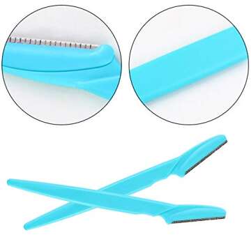 butterfunny 60 Pieces Eyebrow Razor, Multipurpose Exfoliating Dermaplaning Tool For Women and Man With Precision Cover, 3 Colors