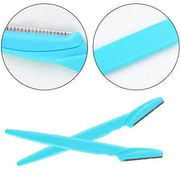 butterfunny 60 Pieces Eyebrow Razor, Multipurpose Exfoliating Dermaplaning Tool For Women and Man With Precision Cover, 3 Colors