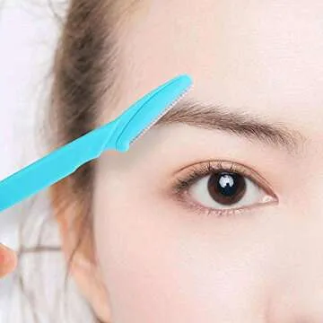 butterfunny 60 Pieces Eyebrow Razor, Multipurpose Exfoliating Dermaplaning Tool For Women and Man With Precision Cover, 3 Colors