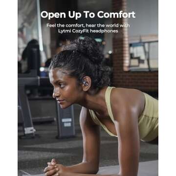 Lytmi CozyFit Open Ear Headphones, 0.23oz Ultra-Light Comfortable Wireless Earbuds, 0.6mm Thinnest E...