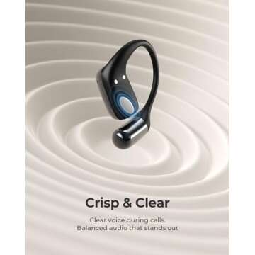 Lytmi CozyFit Open Ear Headphones, 0.23oz Ultra-Light Comfortable Wireless Earbuds, 0.6mm Thinnest Earhooks, Bluetooth 5.4, Clear Audio, 30 HRS Playtime, IPX5 Waterproof Earphones with Mic (Black)