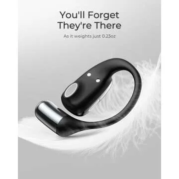 Lytmi CozyFit Open Ear Headphones, 0.23oz Ultra-Light Comfortable Wireless Earbuds, 0.6mm Thinnest Earhooks, Bluetooth 5.4, Clear Audio, 30 HRS Playtime, IPX5 Waterproof Earphones with Mic (Black)