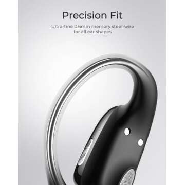 Lytmi CozyFit Open Ear Headphones, 0.23oz Ultra-Light Comfortable Wireless Earbuds, 0.6mm Thinnest Earhooks, Bluetooth 5.4, Clear Audio, 30 HRS Playtime, IPX5 Waterproof Earphones with Mic (Black)