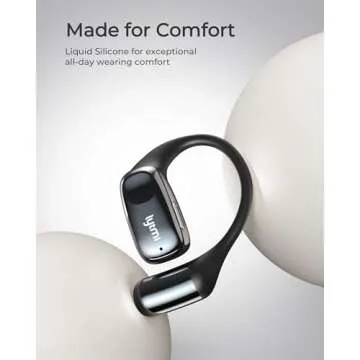 Lytmi CozyFit Open Ear Headphones, 0.23oz Ultra-Light Comfortable Wireless Earbuds, 0.6mm Thinnest Earhooks, Bluetooth 5.4, Clear Audio, 30 HRS Playtime, IPX5 Waterproof Earphones with Mic (Black)