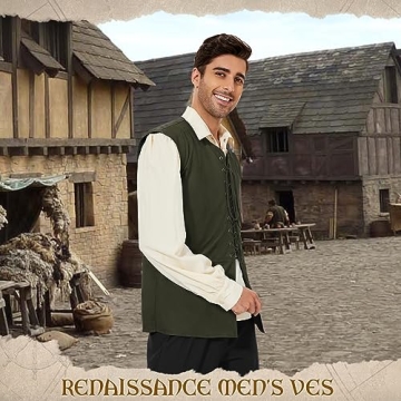 Zando Men's Pirate Vest for Costume Parties and More