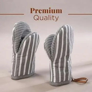 Folkulture Mini Oven Mitts Heat Resistant 5.75" x9", Set of 2 Short Oven Mitts With Hanging Loop, 100% Cotton Oven Gloves or Kitchen Mittens, Small Oven Mitt Set or Silicone Oven Mit | Valentine Gifts