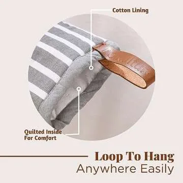 Folkulture Mini Oven Mitts Heat Resistant 5.75" x9", Set of 2 Short Oven Mitts With Hanging Loop, 100% Cotton Oven Gloves or Kitchen Mittens, Small Oven Mitt Set or Silicone Oven Mit | Valentine Gifts