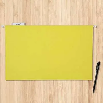 Amazon Basics Hanging Folders, Legal Size, Assorted (Blue, Red, Yellow), 25-Pack