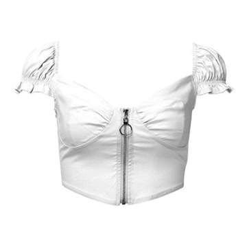 Radish Stars Fluorescent V Neck Crop Top for Women