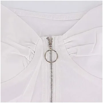 Radish Stars Fluorescent V Neck Crop Top for Women