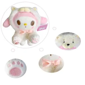 Veakeqe 1 Pcs Cartoon Plush Stuffed Animal, Lovely Plush Dolls,8 Inch Anime Cute Soft Plush Figure Toy, Soothe Kids Girl Fans Toys Gift Bag Filler Birthday Gift for Kids (Pink)