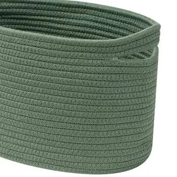 CubesLand Woven Basket for Organizing/Storage,Cube Shelf Closet Storage Baskets Bins Set 3,Green Basket for Shelves Cotton Rope Basket Soft &Skin-friendly Toy Storage Basket Bin,Stylish Decor Basket