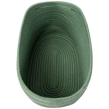 CubesLand Woven Basket for Organizing/Storage,Cube Shelf Closet Storage Baskets Bins Set 3,Green Basket for Shelves Cotton Rope Basket Soft &Skin-friendly Toy Storage Basket Bin,Stylish Decor Basket