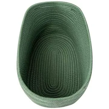 CubesLand Woven Basket for Organizing/Storage,Cube Shelf Closet Storage Baskets Bins Set 3,Green Basket for Shelves Cotton Rope Basket Soft &Skin-friendly Toy Storage Basket Bin,Stylish Decor Basket