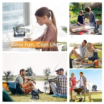 Ausic Camping Fan with Misting Function & Light - Portable