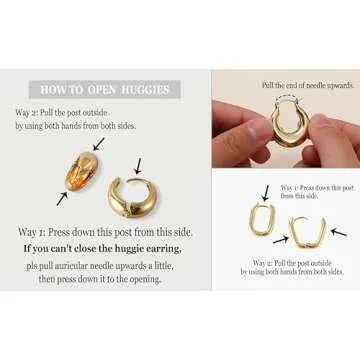 BERISO Gold/Silver Hoop Earrings For Women,14K Gold Plated Paperclip Link Chain Earrings Chunky Gold Hoop Dangle Earrings