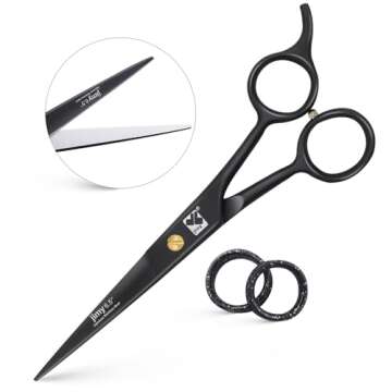 Jimy Professional Hair Cutting Shears 6.5'' Stainless Steel Sharp - Smooth Razor Edge Series Shears for Hair Cutting, Hair Cut Scissor for Women & Men and Salon (Barber Scissors)