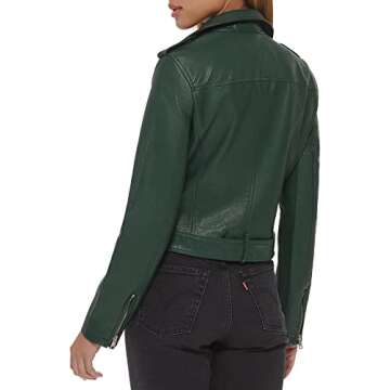 Levi's Women's Belted Faux Leather Moto Jacket (Regular & Plus Size), Pine Grove, 1X