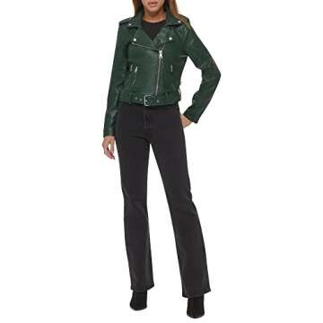 Levi's Women's Belted Faux Leather Moto Jacket (Regular & Plus Size), Pine Grove, 1X
