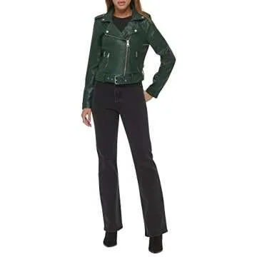 Levi's Women's Belted Faux Leather Moto Jacket (Regular & Plus Size), Pine Grove, 1X