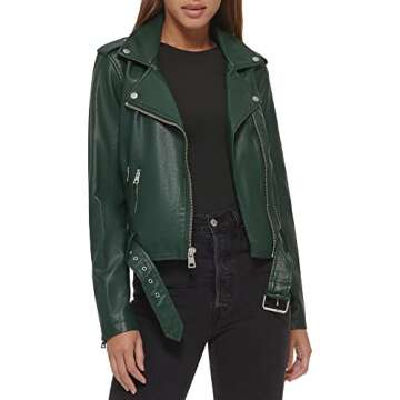 Levi's Women's Belted Faux Leather Moto Jacket (Regular & Plus Size), Pine Grove, 1X