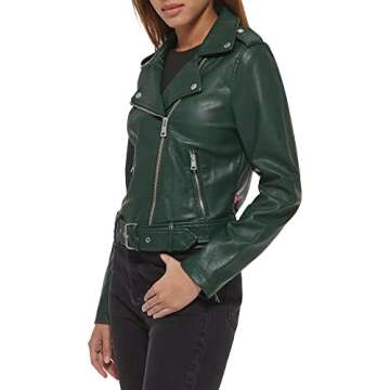 Levi's Women's Belted Faux Leather Moto Jacket (Regular & Plus Size), Pine Grove, 1X
