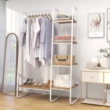 Stylish Multifunctional Clothes Rack with Shelves