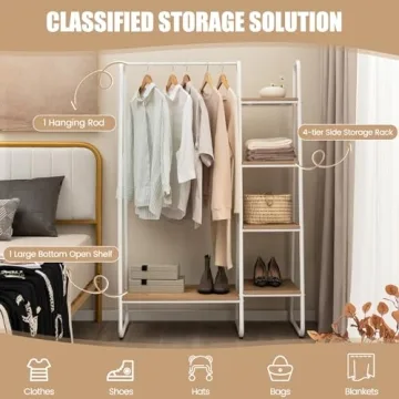 Stylish Multifunctional Clothes Rack with Shelves
