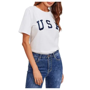 Trendy SweatyRocks Women's Letter Print Crop Top for Summer