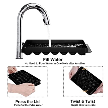 WIBIMEN Sphere Ice Tray Set with Lid and Bin