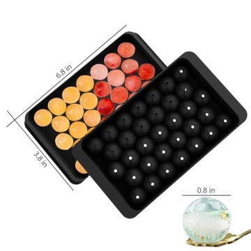 WIBIMEN Sphere Ice Tray Set with Lid and Bin