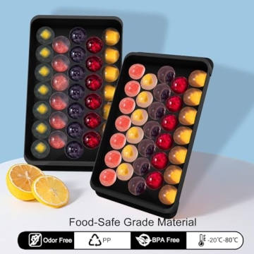 WIBIMEN Sphere Ice Tray Set with Lid and Bin