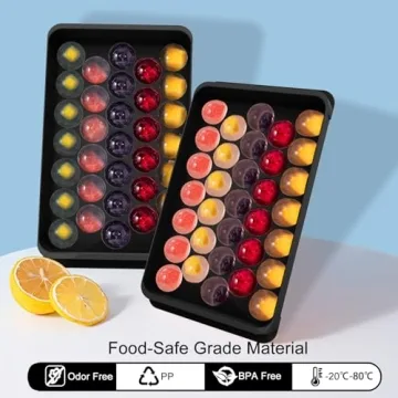 WIBIMEN Sphere Ice Tray Set with Lid and Bin