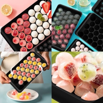 WIBIMEN Sphere Ice Tray Set with Lid and Bin