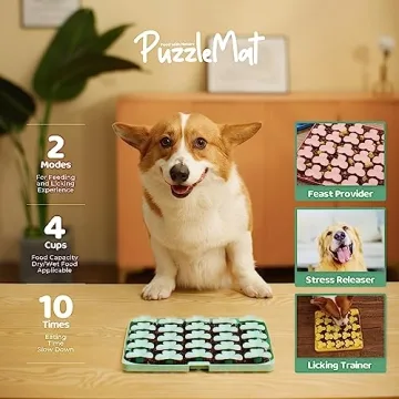 Puzzle Feeder Silicone Dog Mat - Engaging Slow Feeder for Dogs