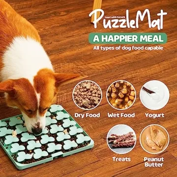 Puzzle Feeder Silicone Dog Mat - Engaging Slow Feeder for Dogs