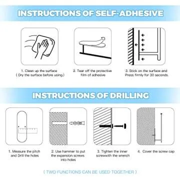 Adhesive Black Paper Towel Holder Under Cabinet, SUS304 Stainless Steel Wall Mount Paper Towel Holder for Kitchen, Countertop, Cabinet, Bathroom