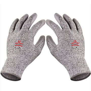 SAFEAT Safety Grip Work Gloves for Men and Women – Protective, Flexible, Cut Resistant, Comfortable PU Coated Palm. Complimentary Ebook Included. Size Small 1 Pair
