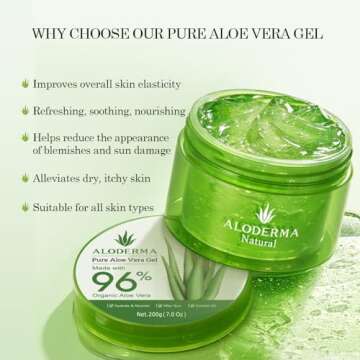 Aloderma Aloe Vera Gel Set 2 Pack - Aloe Flower Essence Gel, 200g Aloe Vera Gel