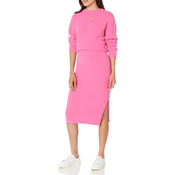 Omari Cozy Sweater Skirt in Rose Pink for Women