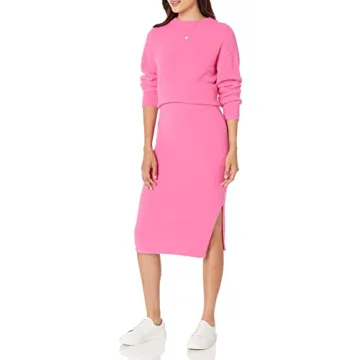 Omari Cozy Sweater Skirt in Rose Pink for Women