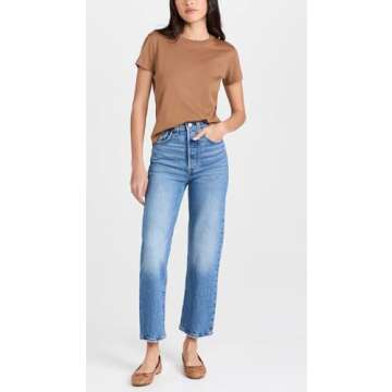 Levi's Women's Premium Ribcage Straight Ankle Jeans, Dance Around, 25