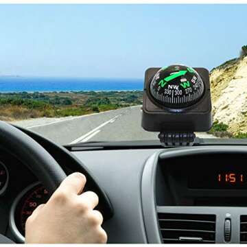 IMFUN Adjustable Navigation Dashboard Car Compass Cycling Hiking Direction Pointing Guide Ball Shape...